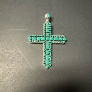 **SOLD** Turquoise Faux Cross Pendant EUC